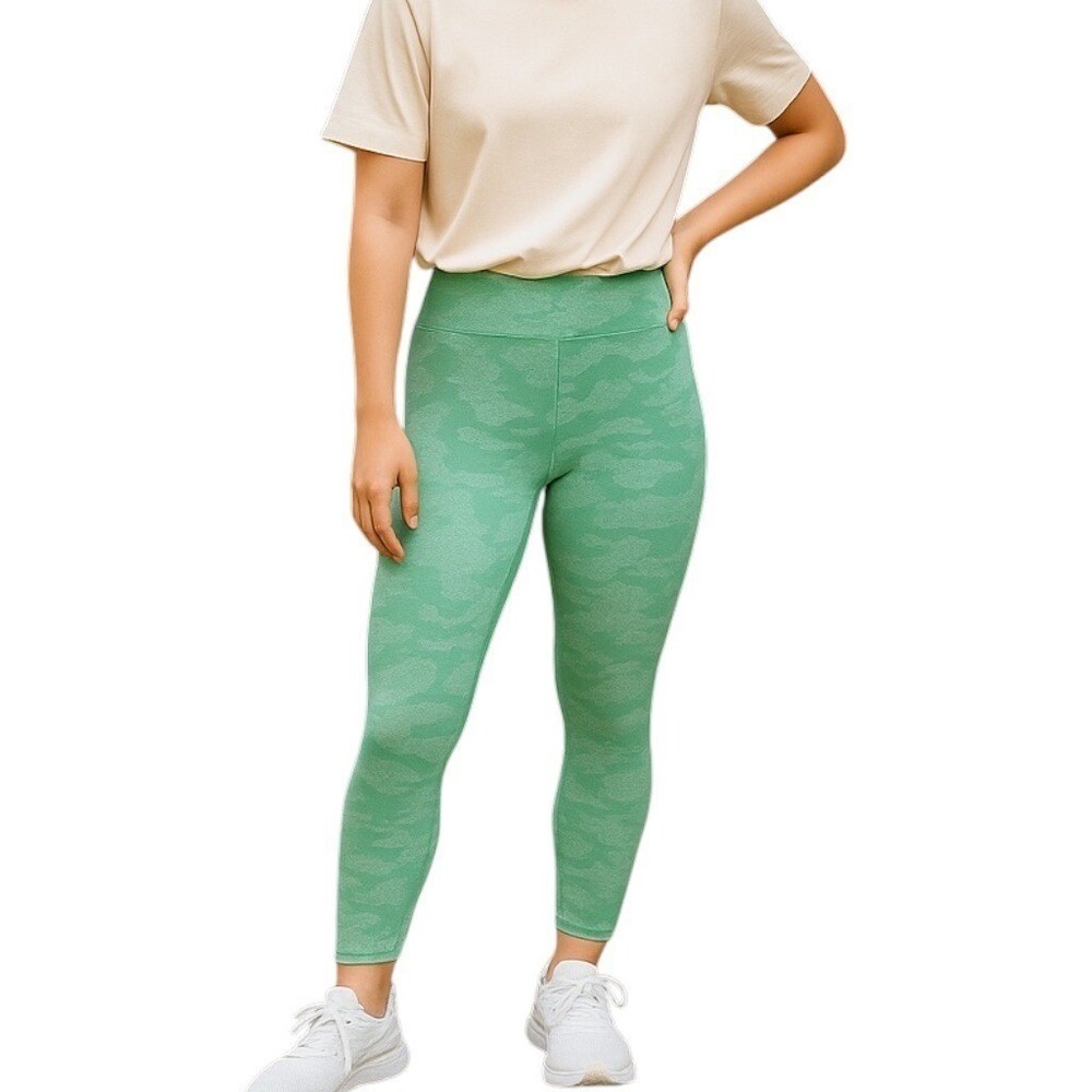 Rawgear Womens Green Seamless Camo Scrunch Butt High Waisted Leggings Size M